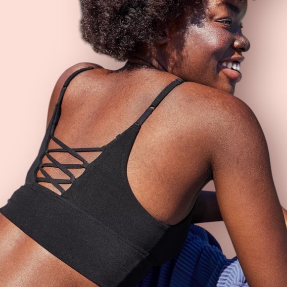 aerie Other - OFFLINE by Aerie True Black Real Me Lace Up Back Sports Bra